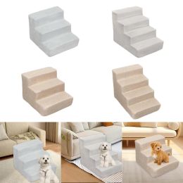 Ramps Dog Ramp Stairs Gentle Slope Shape for High Beds and Couch Durable Removable Cover Dogs Ladder High Density Sponge Anti Slip