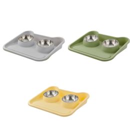 Supplies Raised Cat Feeding Double Bowls Nonslip Elevated Cat Water Bowl Food Container for Cat Dogs Small Pet Food Feeder Tray