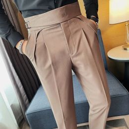 Pants Dress Pants For Men High Quality Autumn Winter New Men's Formal Trousers Slim Fit Suit Pants Korean Luxury Clothing Black/Coffee