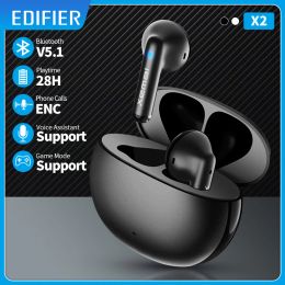 Headphones EDIFIER X2 TWS Earbuds Wireless Earphones Bluetooth 5.1 voice assistant 13mm driver touch control up to 28hrs playtime Game Mode