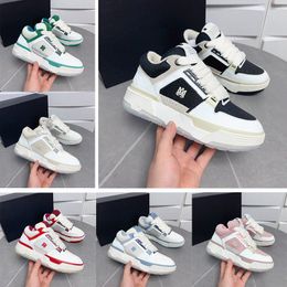 Designers MA1 fashion Casual shoes MA2 leather Sneakers men women Platform Low top lacing shoes Black and white green powder Trainers with box r735#