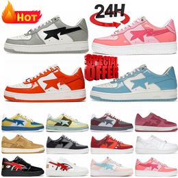 Designer Sta Casual Shoes Low Men Women Patent Leather Black White Skateboarding Sports Nigo Court Sneakers Trainers Outdoor Shark Leather Platform