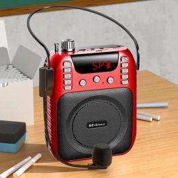 Radio Digital Portable FM Radio 18650 Battery Radio Mini Megaphone Voice Amplifier with LED Display Support Record TF Card U Disc Play