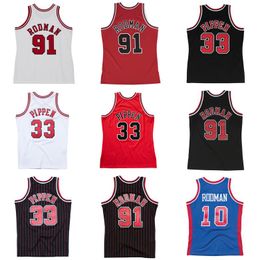 Basketball Jerseys Scottie Pippen #33 Dennis Rodman #91 1997-98 Hardwoods Classics retro Jersey