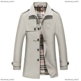 Casacos de trincheira masculinos 2023 nova marca de luxo hotsales designer de moda de alta qualidade clássico masculino longo trench coat solto jaqueta à prova de vento 402 562
