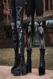 You039re My Secret Gothic Leggings For Women Ouija Workout Pants Dark Rose Black Cat Printing Skull Leggins Devil Satan Legin5021481