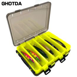 Boxes Ghotda Fishing Box Spoon Bait Storage Box Fishing Accessories Hook Fishing Case for Lures 10/12 Compartments