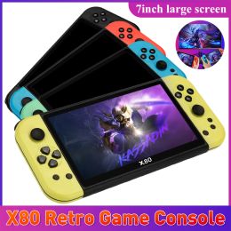 Players X80 Retro Game Console 7inch TFT Screen Video Game Console USB Charging Portable Handheld Video Game Console for Boys Girls