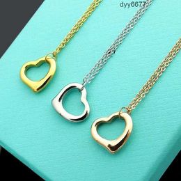 Pendant Necklaces Designer Tiffanyise Classic Necklace New Product Luxury Hollow Out Single Double Love Pendant Necklace 18k Gold High Quality Designer Necklace j