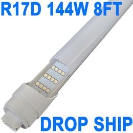 LED Light Bulbs 8 Foot , 2 Pin 144W 6000K, T8 T10 T12 LED Tube Lights, R17D LED 8Foot, HO Rotatable LED Shop Lights Dual-Ended Power, 8FT LED Bulbs for Factory Hospitals crestech