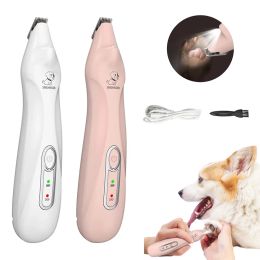 Trimmer Cat Paw Trimmer with Led Light Electric Pet Hair Clippers For Dog Cat Around Face Eyes Hair Trimmer Low Noise Pet Beauty Tools