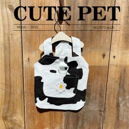 Harnesses Pet Harness Spring Autumn Denim Vest Black White Small Dog Chest Back Traction Suit Cute Clothes Cute Princess Skirt for Walk