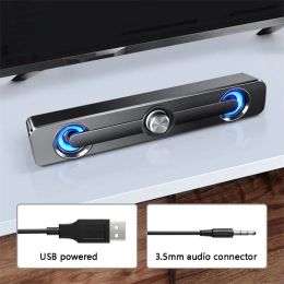 Subwoofer Sound bar for tv computer speaker Sound box USB wired soundbar with subwoofer powerful bass with led bar speakers for tv Pc