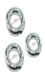 Stainless Steel Penis Bondage Ring Ball Stretcher Delay Lasting Metal Ring Scrotum Restraint Testicular Device for Men Y1912033182885