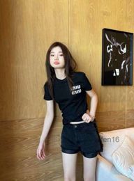 New style MM23SS Spring/Summer New Product Small Three Color Round Neck T-shirt Top Version Slim Fashion Casual Versatile Women