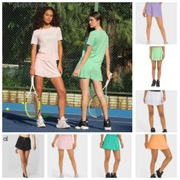 Outfit AL88 YOGA SKIRT Comfortable Nude Anti glare Tennis Skirt Quick Dry Breathable Yoga Loose Casual Sports TKBR