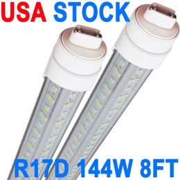 LED Light Bulbs 8 Foot , 2 Pin, 144W 6500K, T8 T10 T12 LED Tube Lights, 8FT LED Bulbs to Replace Fluorescent Light R17D HO Rotatable Shop Lights Dual-Ended Power Barn crestech