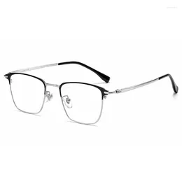 Sunglasses Frames 51mm Ultra Pure Titanium Full Frame Square Shaped Eyeglass For Men And Women Anti Blue Prescription 89557