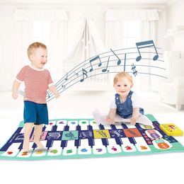 Kids Musical Piano Mat Duet Keyboard Play Mat 20 Keys Double Row Floor Piano with 8 Instrument Sound Dance Pad Educatinal Toys 240226