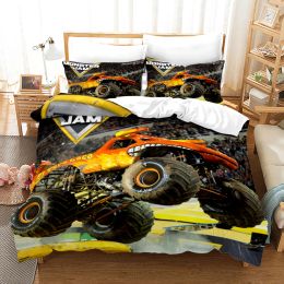 sets Monster Jam Bedding Set Single Twin Full Queen King Size Monster Jam F1 Bed Set Aldult Kid Bedroom Duvetcover Sets 3D Anime 026