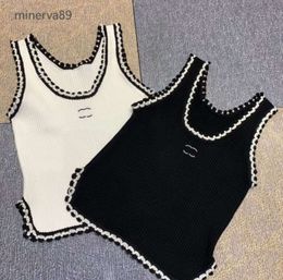 Anagram-embroidered Women Tanks Camis cotton-blend tank tops Two C letters Designer Skirts Yoga Suit CHANNEL Dress bra Vest Ladies solid Vintage T Shirt Femme56456
