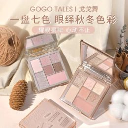 Shadow GOGO TALES 7color Eyeshadow Palette Matte Pearl Gliter for Eyes Grey Pink Autumn and Winter Daily Eyeshadow Make Up Palette