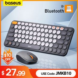 Mice Baseus Mouse Bluetooth Wireless Computer Keyboard and Mouse Combo with 2.4ghz Usb Nano Receiver for Pc Book Tablet Laptop