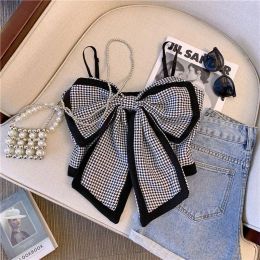 Camis Big Butterfly Vest for Women Summer Slim Top Ins Korean Fashion Clothing Lattice Tank Top Women 2023