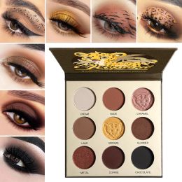 Shadow DE'LANCI 9 Colour Warm Nude Smokey Eyeshadow Palette, Neutral Brown Dark Eye Shadow Makeup Ultra Blendable & LongLasting