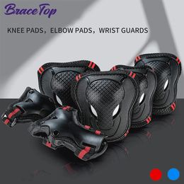 6Pcs/Set Kids Children Outdoor Sports Protective Gear Knee Elbow Pad Riding Wrist Guards Roller Skating Safety Leg Protection 240227