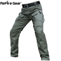 Pants ReFire Gear Men's Tactical Pants Multi Pockets Camouflage Army Combat Cargo Pants Military Ripstop Dropshipping Casual Trousers