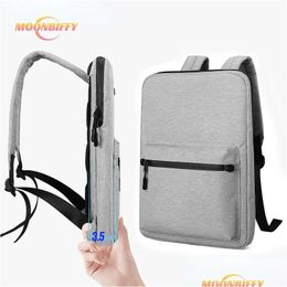 Laptop Cases Backpack New Trathin For 14 15.6 Man Bag Mtiuse Women Men Work Waterproof Thin Computer Backbag Drop Delivery Computers N Otdiv