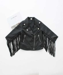 Jackets Girl Fashion Leather Lapel Tassel Motorcycle Leather Jacket Spring Autumn Kids Jackets for Girls T2210111784426