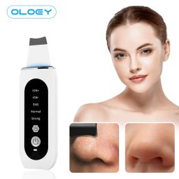 Scrubber OLOEY Ultrasonic Skin Scrubber Peeling Blackhead Remover Deep Face Cleaning Ultrasonic Ion Cleaner Facial Beauty Face Cleaner