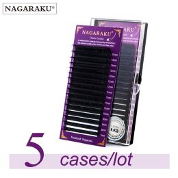 Eyelashes NAGARAKU Eyelashes Makeup Cilios 5 Cases lot Individual Eyelash High Quality Synthetic Mink Faux Cils Soft Natural False Lashes