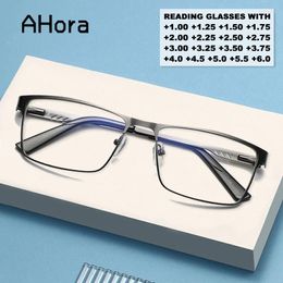 Sunglasses Ahora Men Square Metal Large Frame Reading Presbyopia Glasses Reader 1.25 1.5 1.75 2.0 2.25 2.5 2.75 3.0 3.5 4 4.5 5.0 5.5 6.0