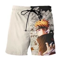 New Japanese anime Naruto peripheral 3D digital Colour printing unisex beach pants cartoon shorts