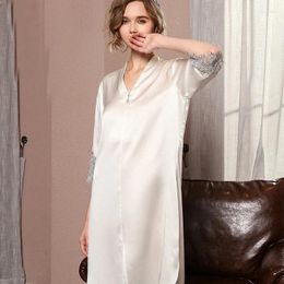 Women's Sleepwear Luruxy Silk Nightgown For Women Long Dress Spring Summer Mulberry Nightdress Lady Night