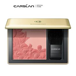 CARSLAN Dual Color Mousse Embossed Blush Matte Longlasting Natural Contouring Cheek Blusher Powder Rouge Makeup 240228