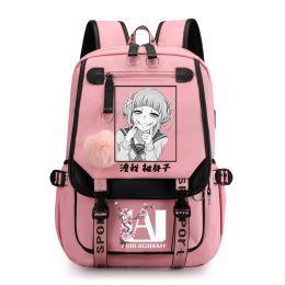 Backpack Himiko Toga Kawaii Schoolbag Anime My Hero Academia Backpack Teenage Girls Laptop Bag Large Students Bookbag Camping Rucksack