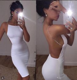 2020 Summer Sexy Bodycon Dress for Womens Halter White Dresses Backless Bodycon Rayon Bandage Dress Slim Party Dresses7930562