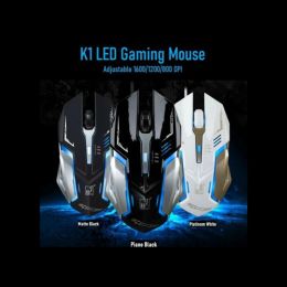 Mice Gaming Mouse LED Breathing Fire 4 Button Silent USB Wired 1600 DPI Laptop PC
