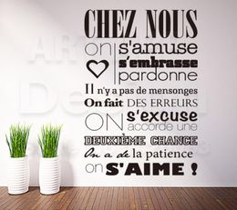 Art design home decoration cheap vinyl french quote rules words wall sticker removable house decor characters decals in rooms Y2002413425