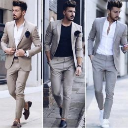 Ternos mais recentes design masculino jantar baile de formatura terno noivo smoking barato duas peças padrinhos ternos de casamento feitos sob encomenda (jaqueta + calças)