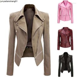 Womens Leather Faux Winter Jacket Women Fashion Coat Short Motorcycle Style Makes You Cool and Attractive Perfect Gifts