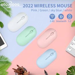 Mice Wireless Bluetooth Mouse Gaming Mouse 2.4G for Macbook Ipad Laptop Tablet Rechargeable Mouse UltraThin Silent Computer PC Mouse