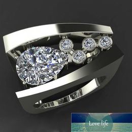 European ashion Trendy Unique Alternative Ornament Geometric Three-Dimensional Diamond-Inlaid Ring Rings