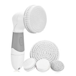 Devices New Facial Cleansing Brush Sonic Vibration Mini Face Cleaner Silicone Deep Pore Cleaning Electric Waterproof Massage with 4 Head