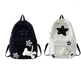 School Bags 2024 Backpack Bookbags For Girl Student Corduroy Rucksack With Star Pattern Large Capacity Double Strap Shoulder Bag