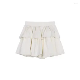 Skirts Korean Version Fashion Ruffles Mini Skirt Women Kawaii High Waist Pleated Y2k A-line With Hip Wrap